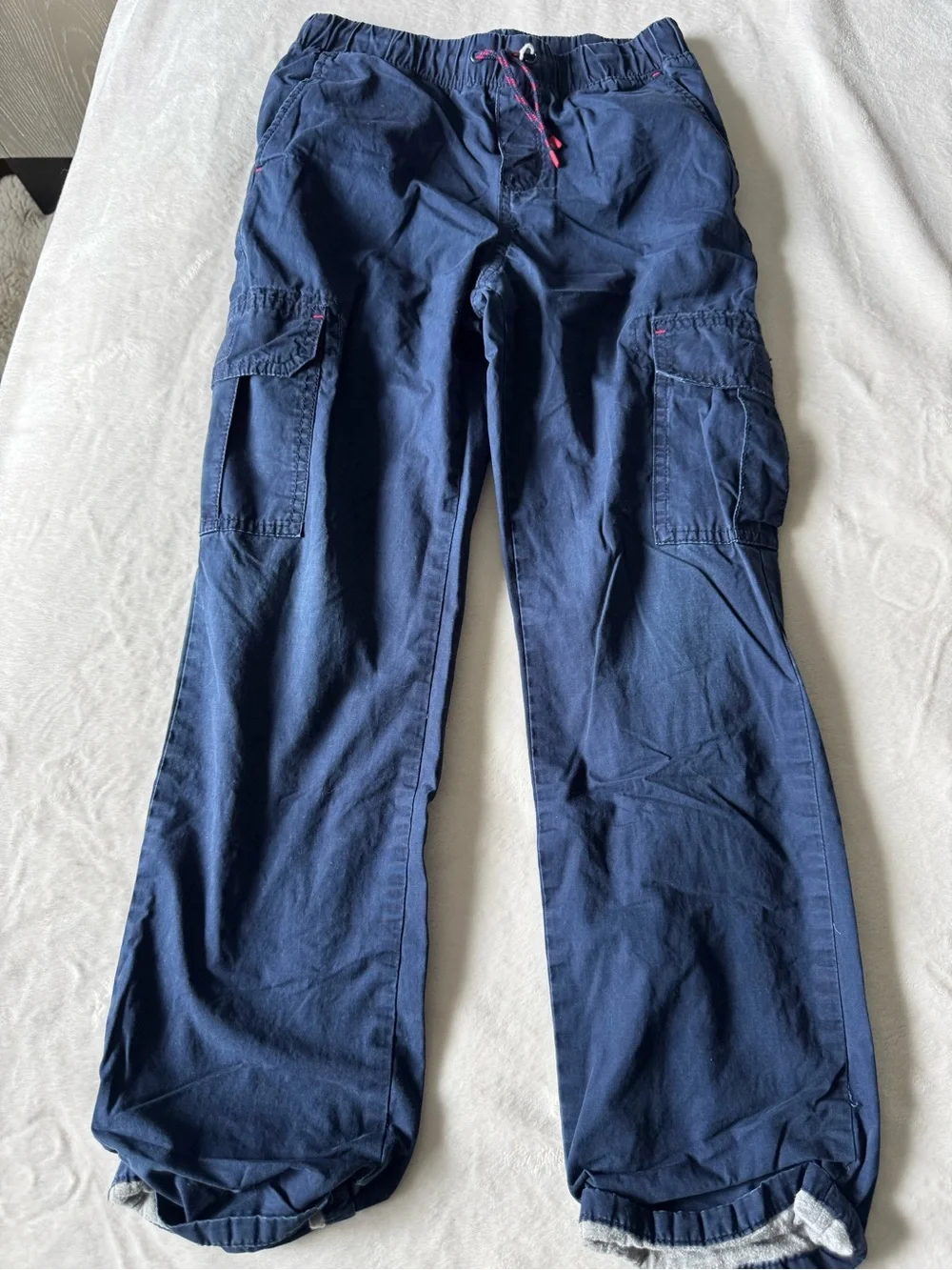 Gymboree Navy Cargo Pull-On Pants with Red Accent